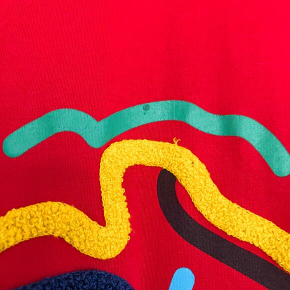 8IGHTH DSTRKT SBM Red Double Jersey Tee Textured Dog Print Small - Picture 4 of 7